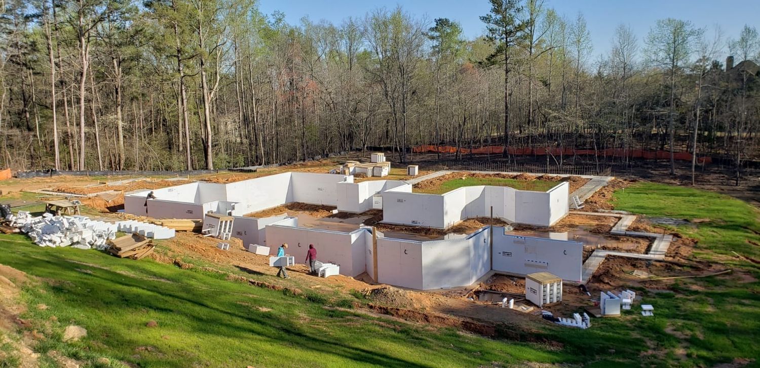 Wall Construction from a Single family homes project near Atlanta by Green Harbor Building Systems LLC