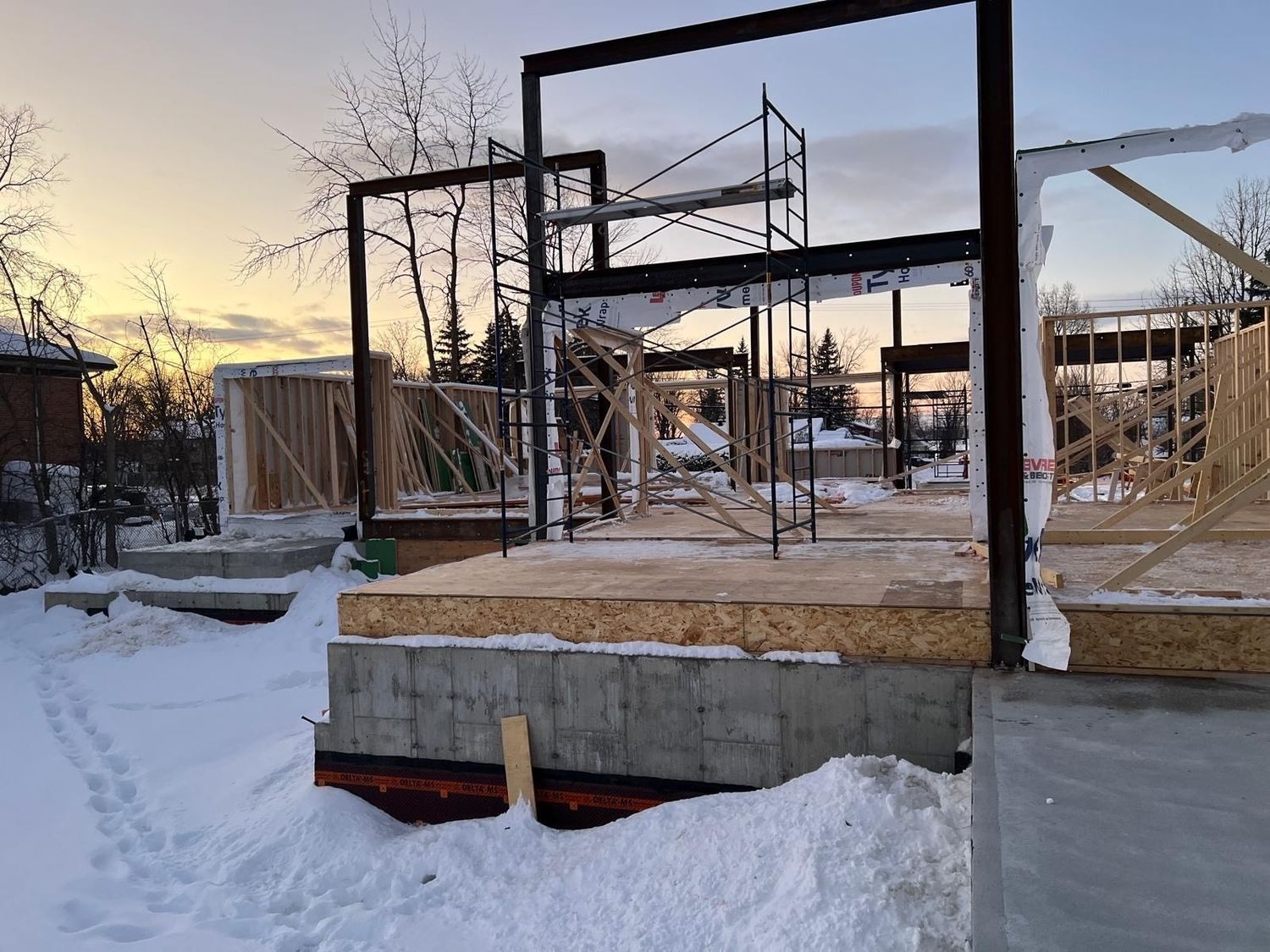 Wall Construction from a Single family homes project near Montreal (Greater Montreal) by BE3I Ingénieurs