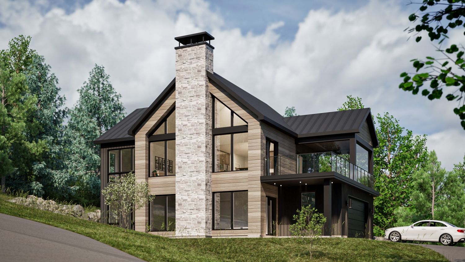 3D Rendering from a Single family homes project near Joliette (Lanaudière) by vib architecture inc.