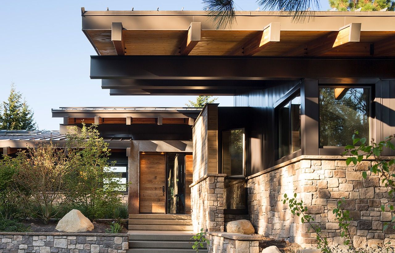 Porche et entrée d'un projet de Maisons unifamiliales près de Bellingham de Coates Design Inc.