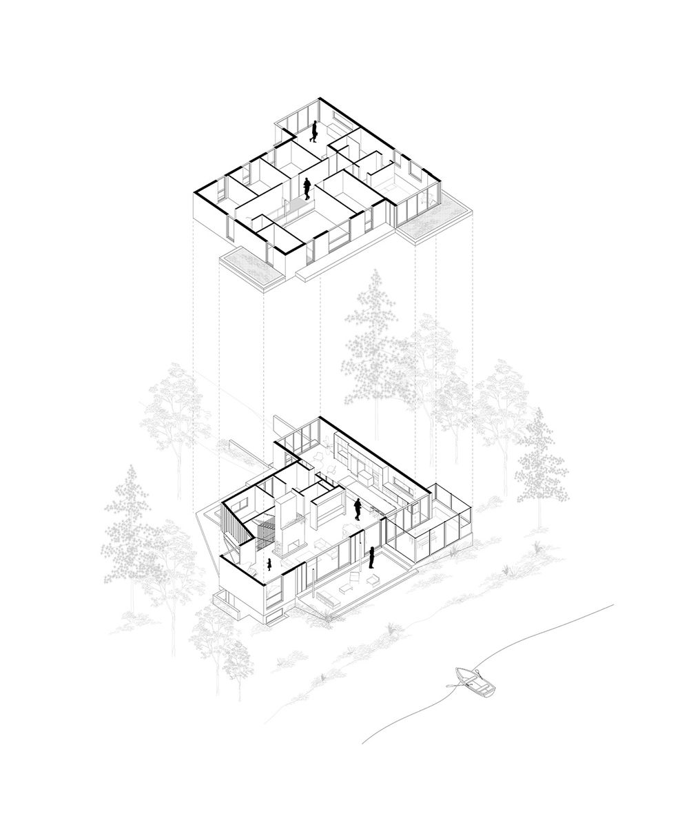 Elevation from a Single family homes project near Gatineau (Outaouais) by Atelier L'Abri