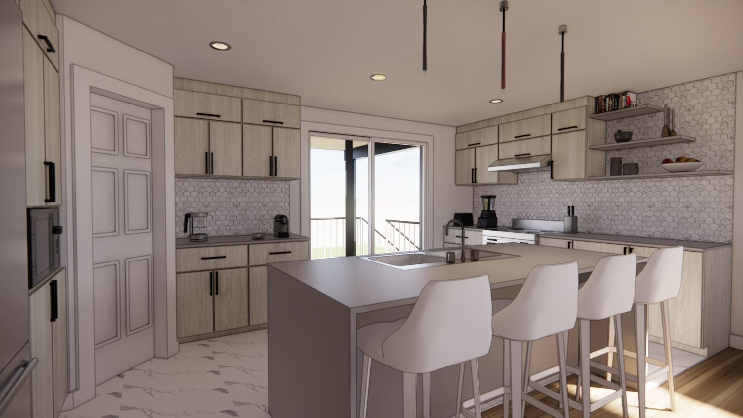 3D Rendering from a Home extensions project near Montreal (Greater Montreal) by E.L. Concept - Architecture et Design