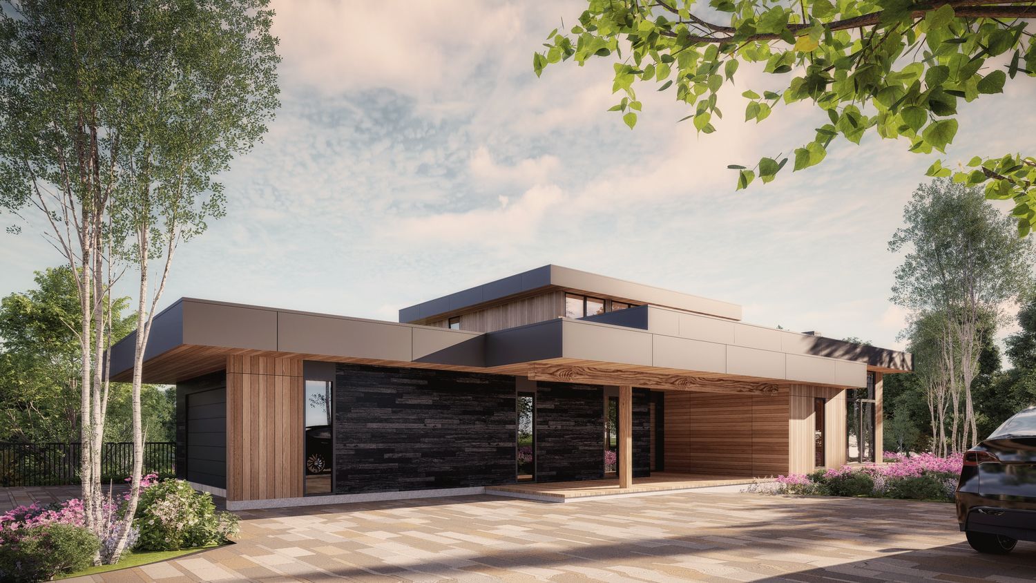 Rendu 3D d'un projet de Maisons unifamiliales près de Montréal/Laval/Longueuil (Grand Montréal) de Shannon Ross architecte