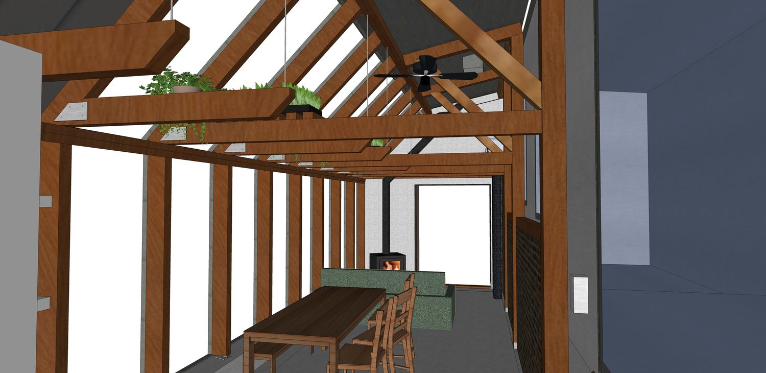 3D Rendering from a Tiny Houses project near Drummondville (Centre-du-Québec) by ALTE Coop