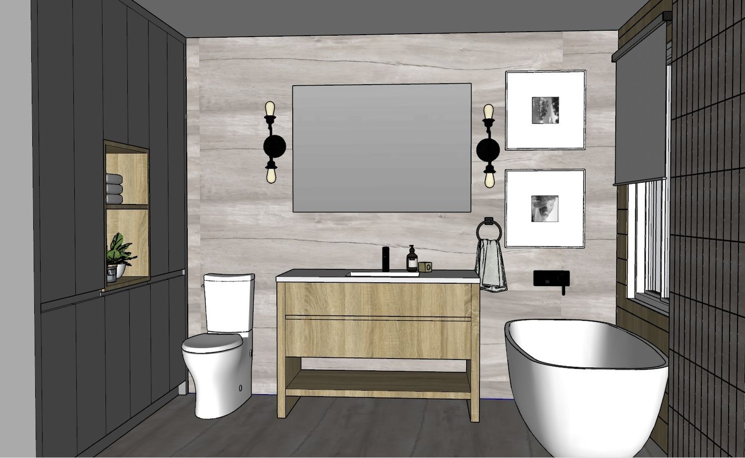 Rendu 3D d'un projet de Design et aménagement intérieur près de Montréal/Laval/Longueuil (Grand Montréal) de Andréanne Lussier Designer intérieur