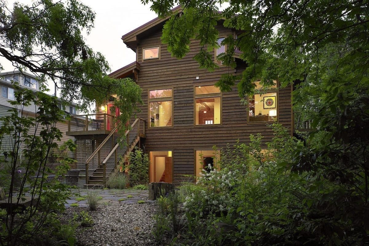 Backyard from a Prefab and Modular Houses project near Seattle - Tacoma - Olympia by Lindal Cedar Homes