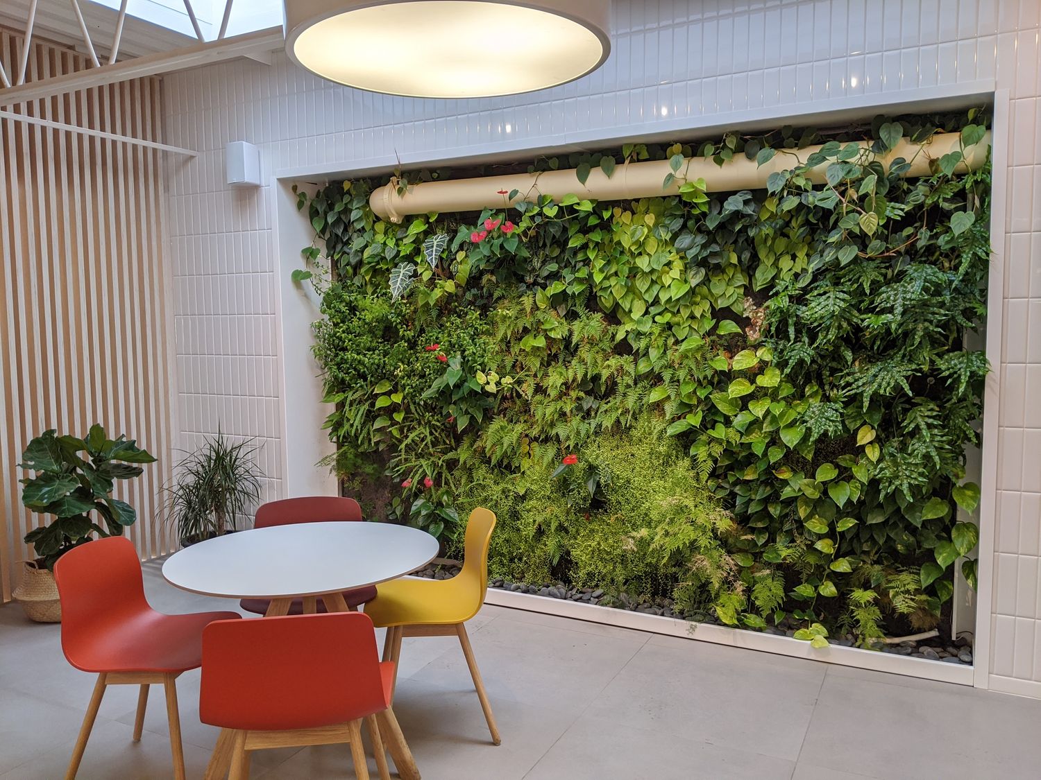 Comedor de un proyecto de tipo Muros verdes cerca de Montreal (Gran Montreal) por La Ligne Verte : Toit vert inc.