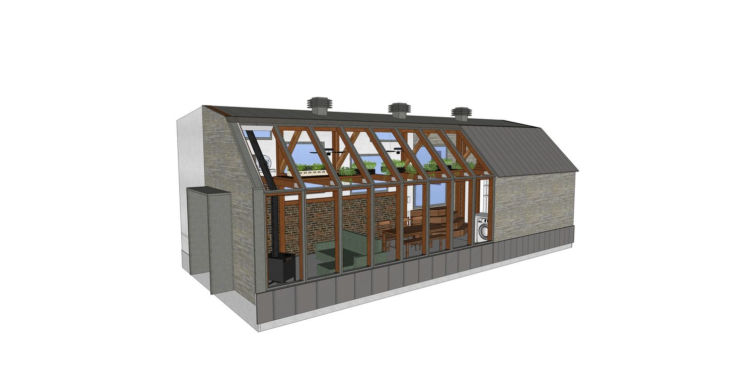 Rendu 3D d'un projet de Mini et micro-maisons près de Drummondville/Victoriaville (Centre-du-Québec) de ALTE Coop