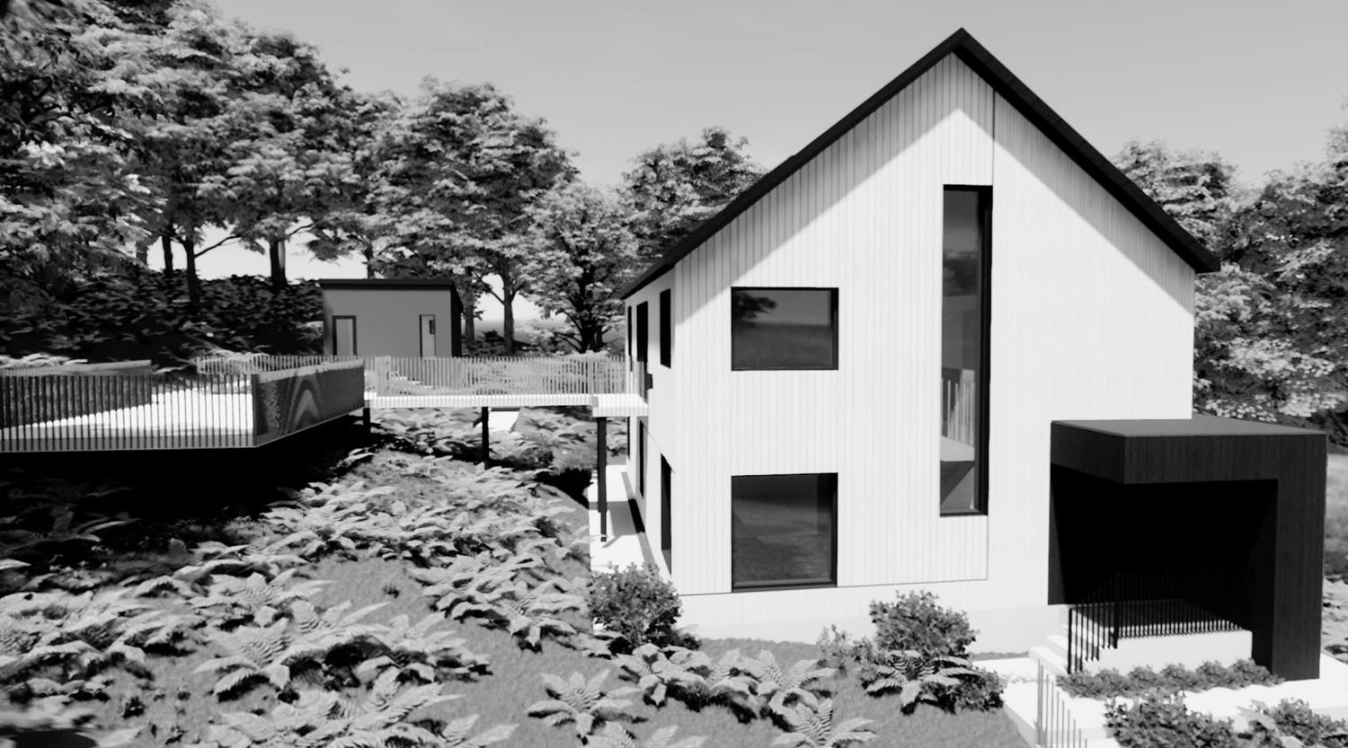 Rendu 3D d'un projet de Maisons unifamiliales près de Montréal/Laval/Longueuil (Grand Montréal) de psb Inc.