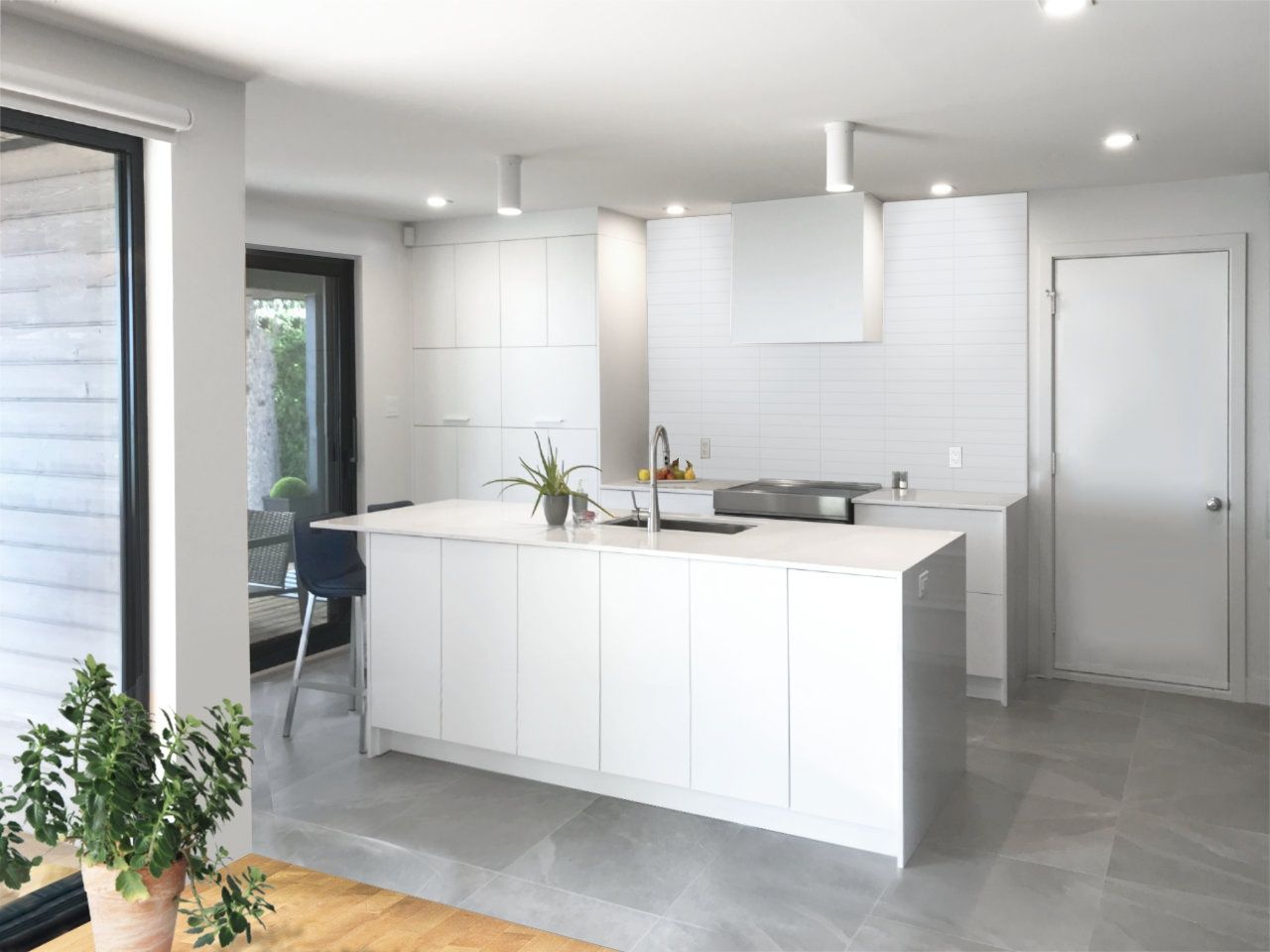3D Rendering from a Home extensions project near Saint-Jean-sur-Richelieu (Montérégie) by Monument Architecture