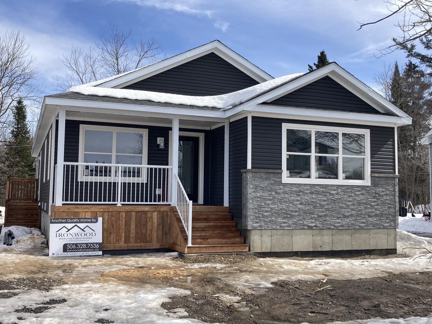 House Construction Exteriors from a Prefab and Modular Houses project near Fredericton by Ironwood Homes