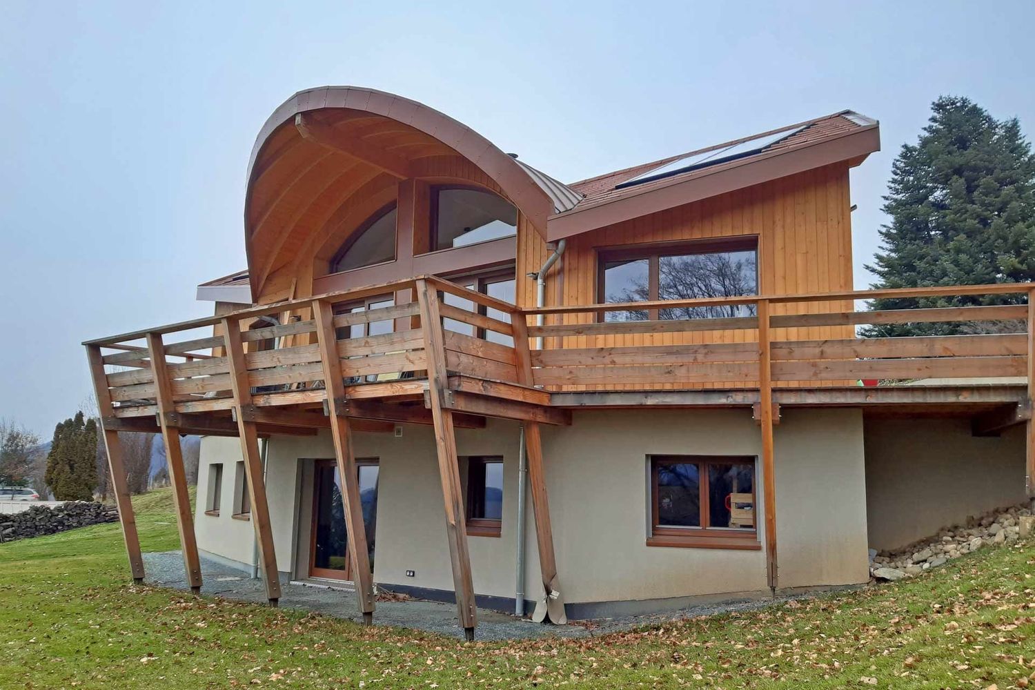 House Exterior from a Single family homes project near Isère (38) by Architecture Energie