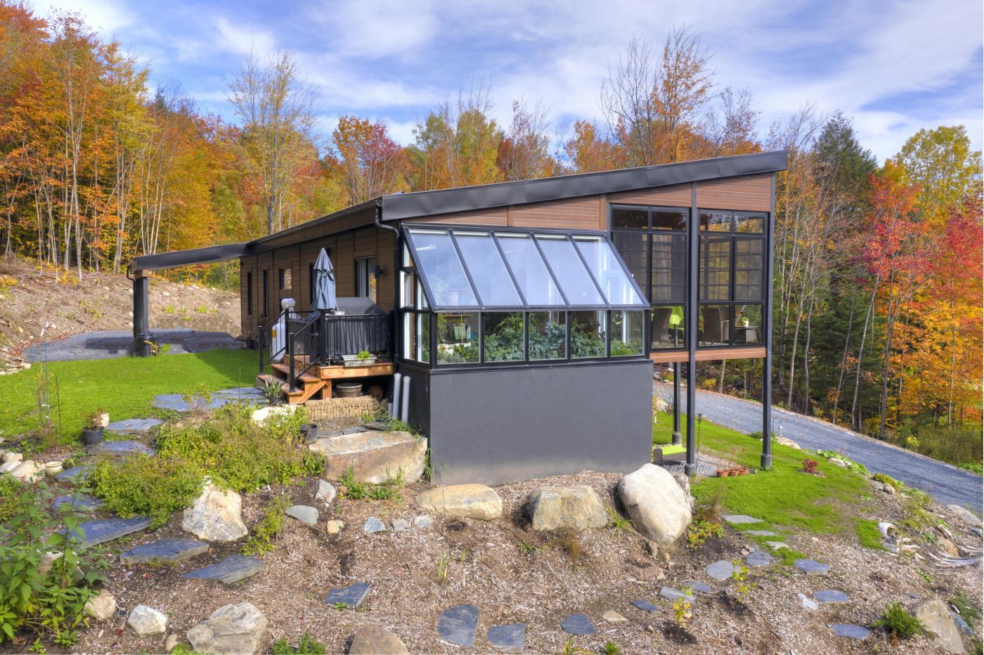 Backyard from a Single family homes project near Sherbrooke (Estrie) by Belvedair