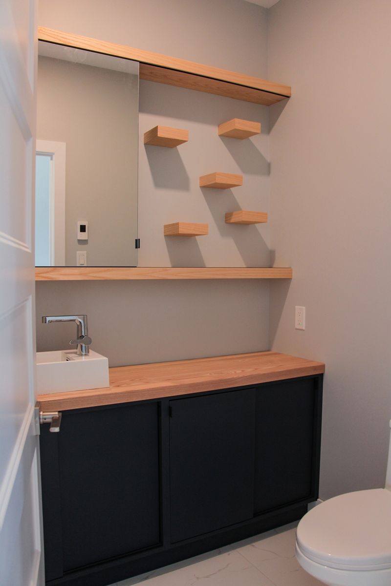Powder Room from a Single family homes project near Rimouski (Bas-Saint-Laurent) by Construction Norac