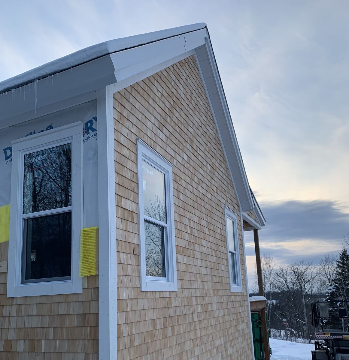 Acabado exterior de un proyecto de tipo Armazones de madera maciza cerca de Sherbrooke (Estrie) por Construction Latulippe