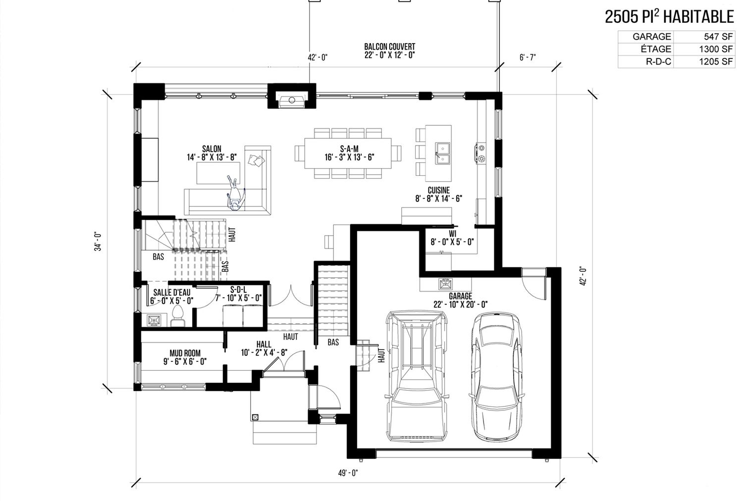 Floor Plan from a Single family homes project near Joliette (Lanaudière) by vib architecture inc.