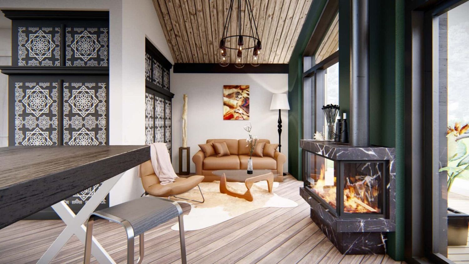 3D Rendering from a Prefab and Modular Houses project near Chico by Eldorado Global Service
