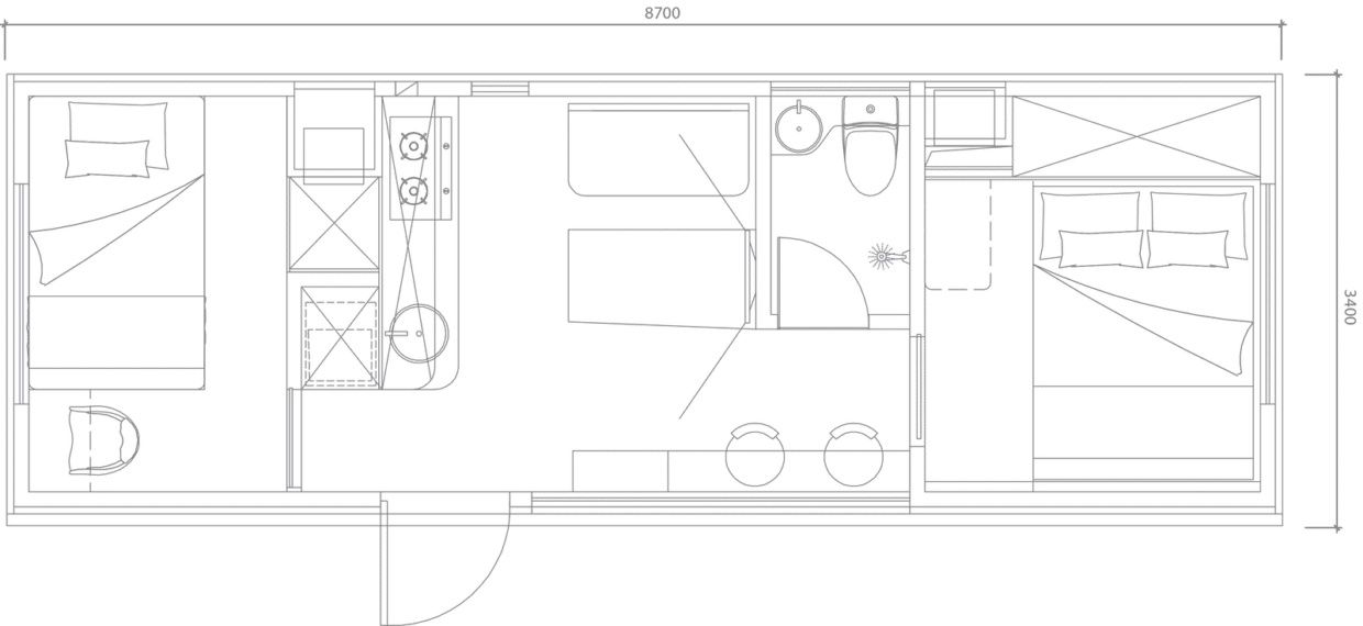 Plan de niveau d'un projet de Mini et micro-maisons près de Austin de Nestron House Pte. Ltd.