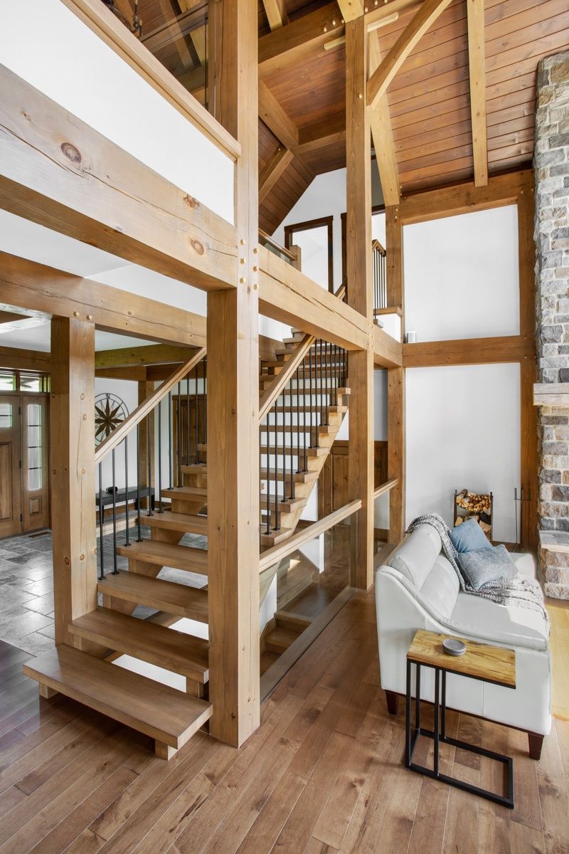 Staircase from a Single family homes project near Montreal (Greater Montreal) by Écohabitations boréales