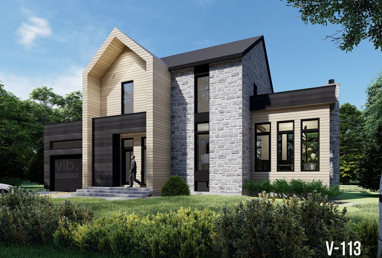 3D Rendering from a Single family homes project near Joliette (Lanaudière) by vib architecture inc.