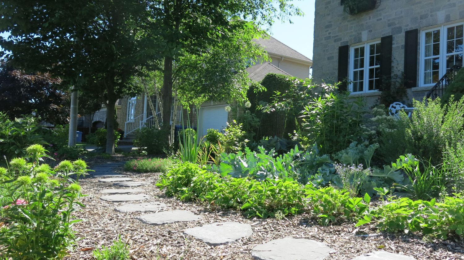 Cour avant d'un projet de Aménagement paysager près de Montréal/Laval/Longueuil (Grand Montréal) de Paysage gourmand