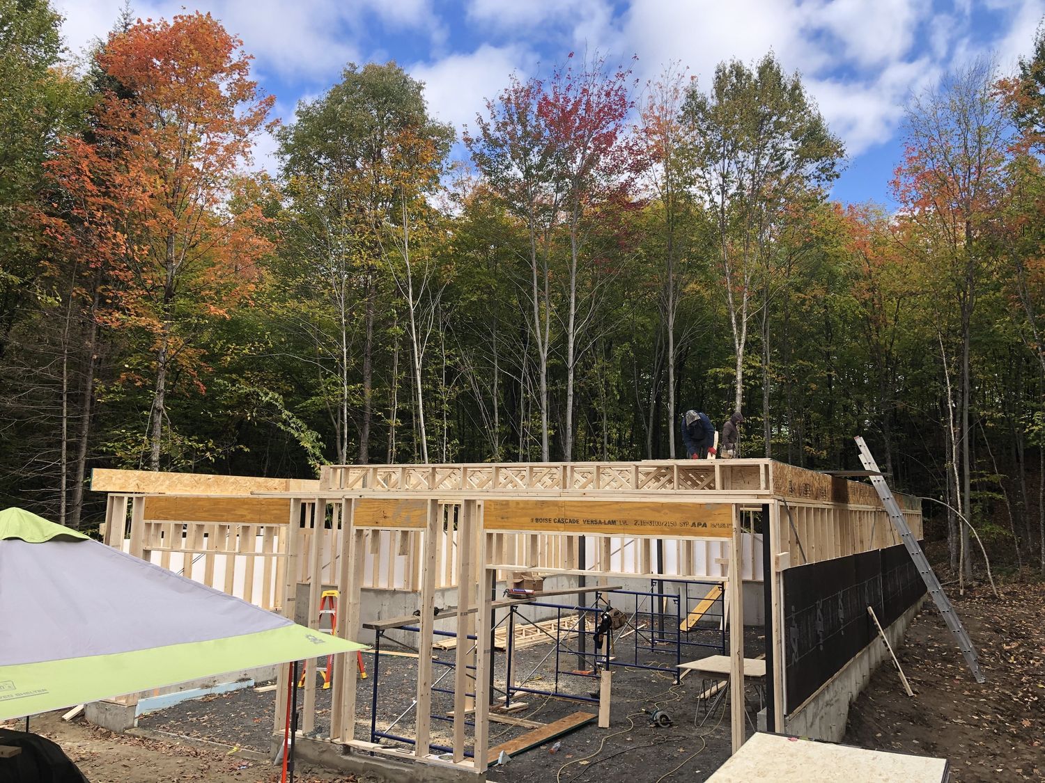 Wall Construction from a Single family homes project near Joliette (Lanaudière) by Les Constructions du Patrimoine J.S. INC.