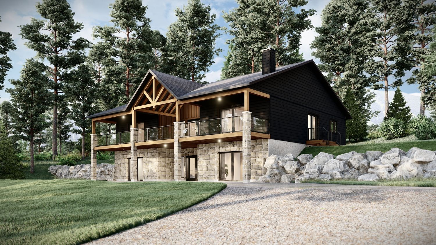 3D Rendering from a Single family homes project near Saint-Jerome (Laurentides) by Conception G.R