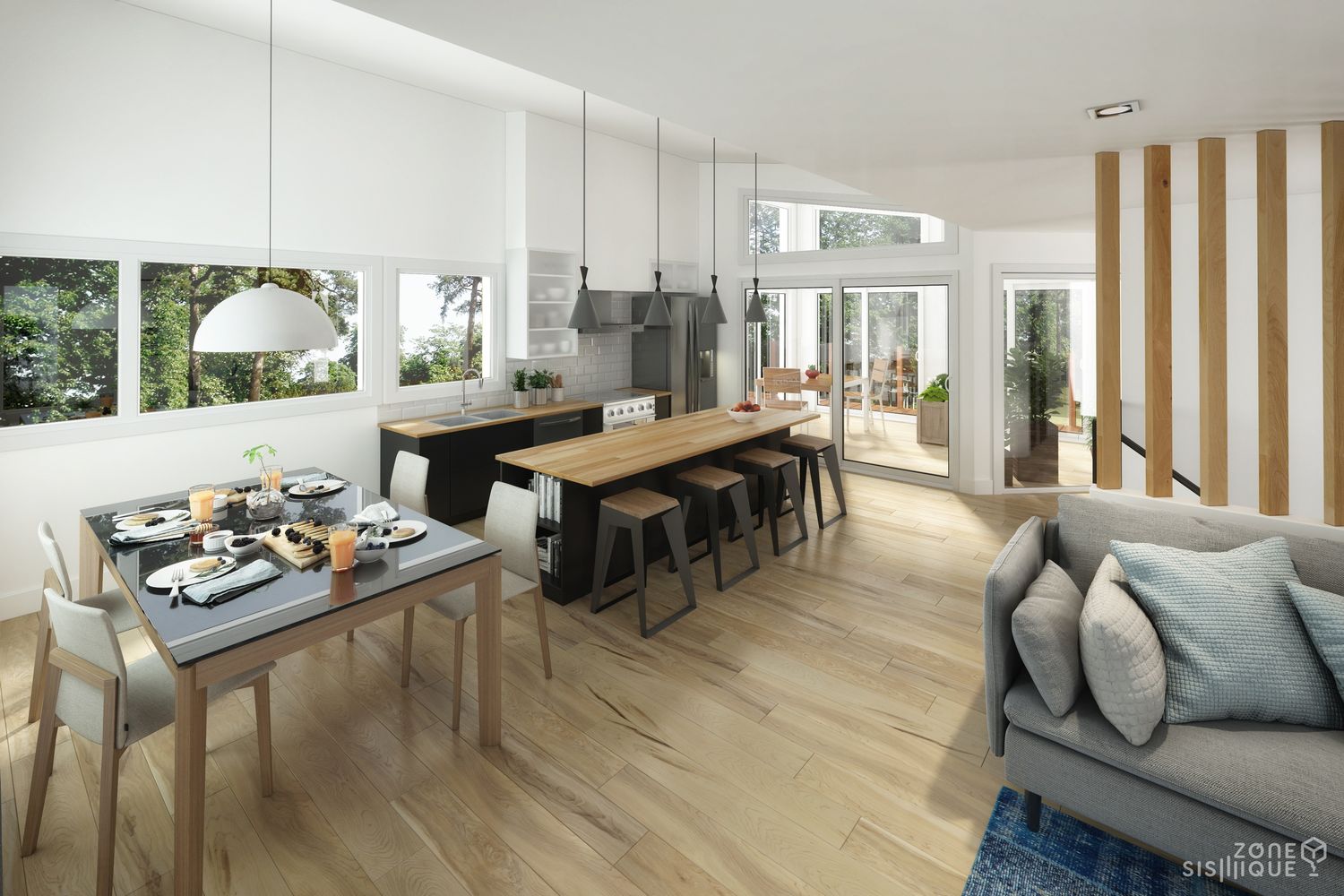 Salle à manger d'un projet de Maisons unifamiliales près de Saint-Jérôme/Blainville (Laurentides) de Belvedair