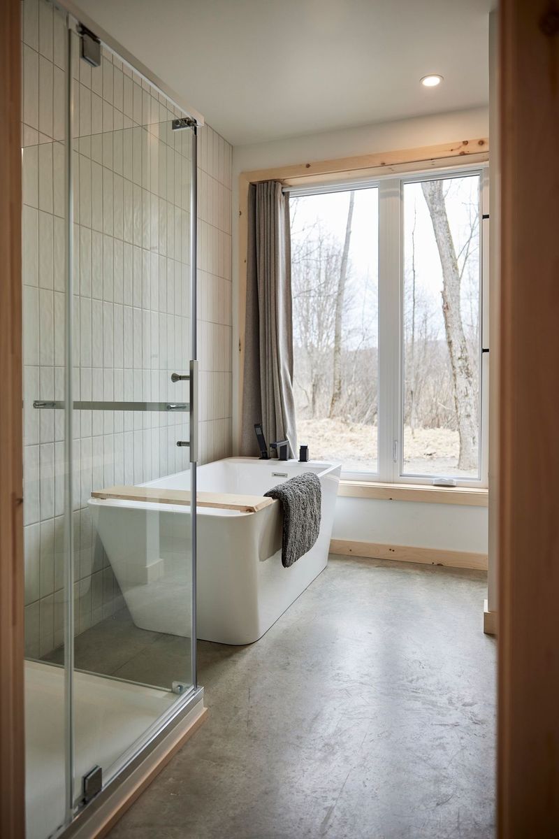 Bathroom from a Single family homes project near Granby - Bromont - Cowansville by Ancré. Architecture & Design