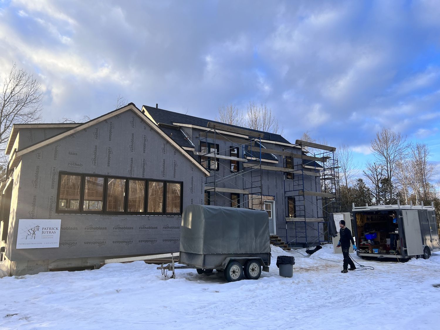 Construcción de exteriores de casas de un proyecto de tipo Armazones de madera maciza cerca de Sherbrooke (Estrie) por Construction Latulippe