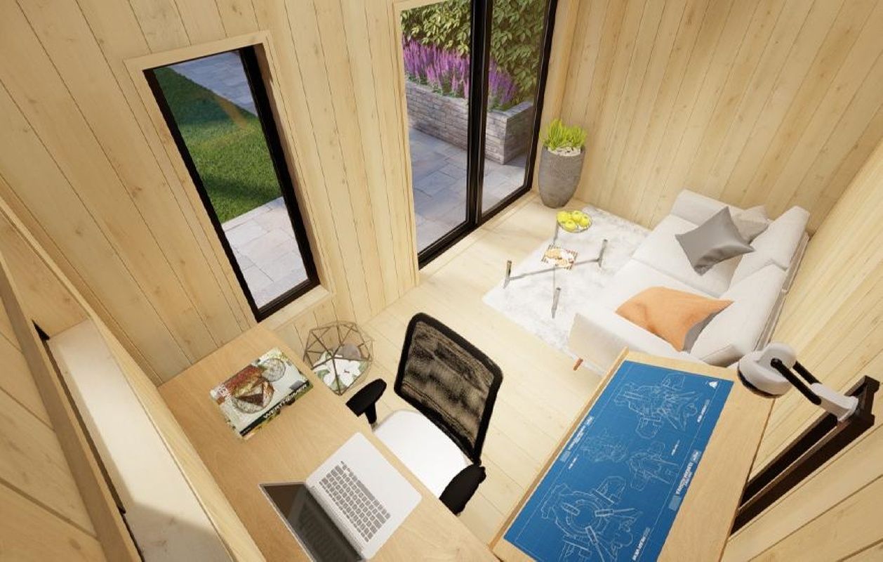 3D Rendering from a Accessory Dwelling Units (ADUs) project near Eureka (Humboldt County) by Summerwood Products