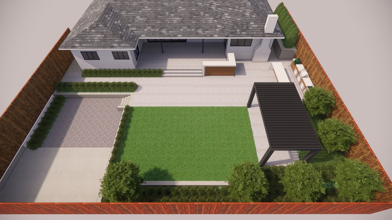 Rendu 3D d'un projet de Cuisines extérieures près de San Francisco Bay de Contractors Central