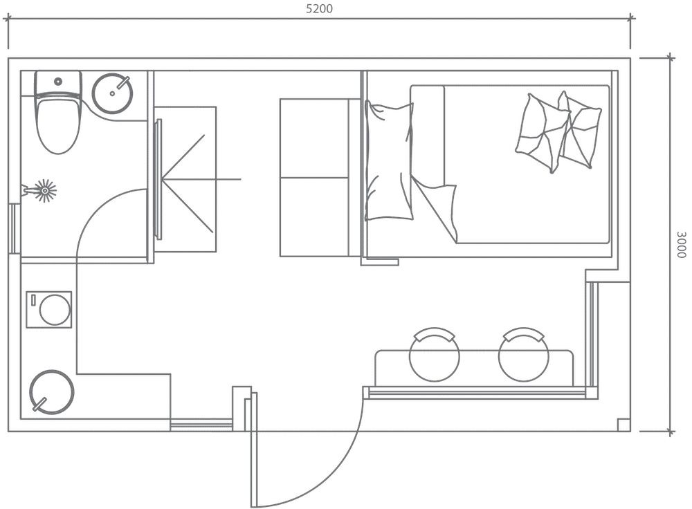 Plano de Planta de un proyecto de tipo Mini casas cerca de Vancouver (Gran Vancouver) por Nestron House Pte. Ltd.