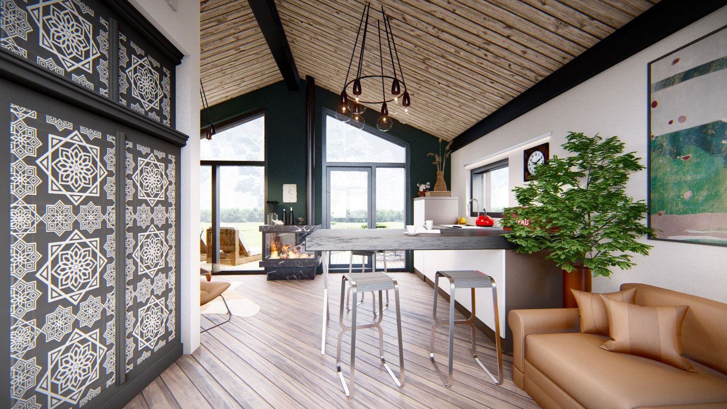 Renderizado en 3D de un proyecto de tipo Casas Prefabricadas y modulares cerca de Ottawa por Eldorado Global Service