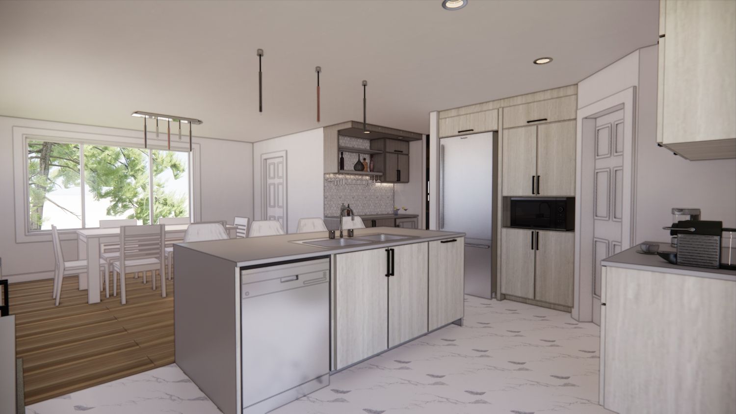 3D Rendering from a Home extensions project near Montreal (Greater Montreal) by E.L. Concept - Architecture et Design