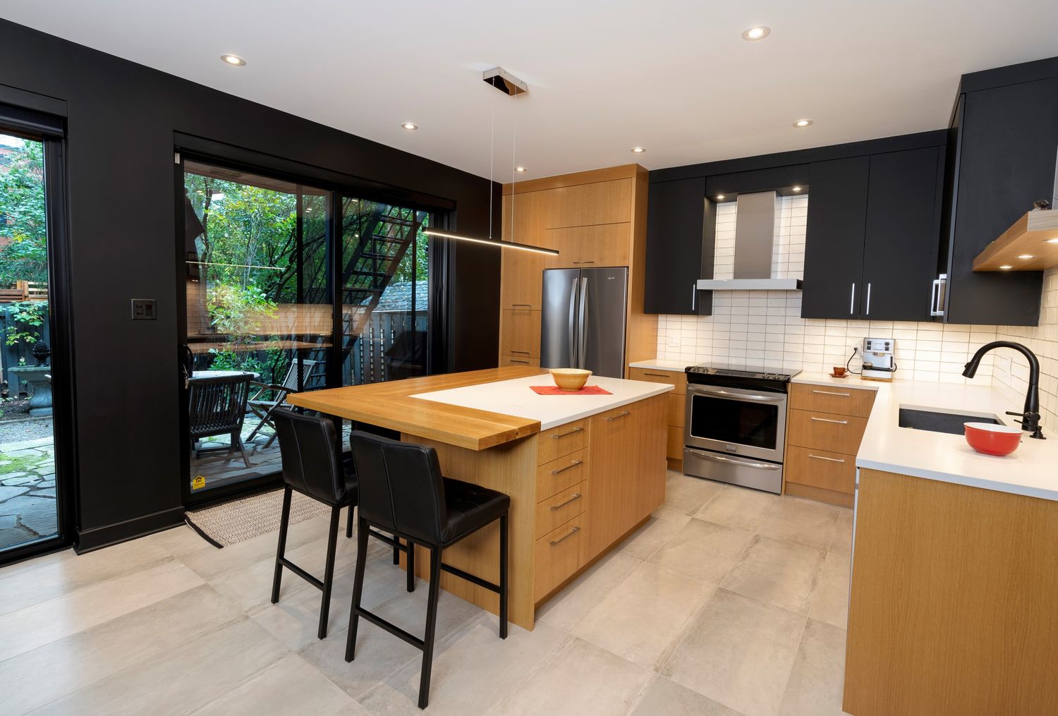 Kitchen from a Home extensions project near Montreal (Greater Montreal) by Échelle humaine
