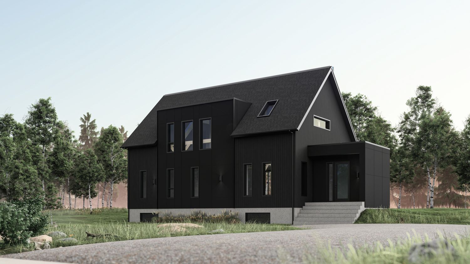 Rendu 3D d'un projet de Maisons unifamiliales près de Québec/Lévis (Ville de Québec) de VA architectures & design