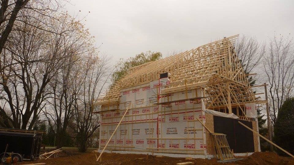 Wall Construction from a Single family homes project near Drummondville (Centre-du-Québec) by McClure Construction