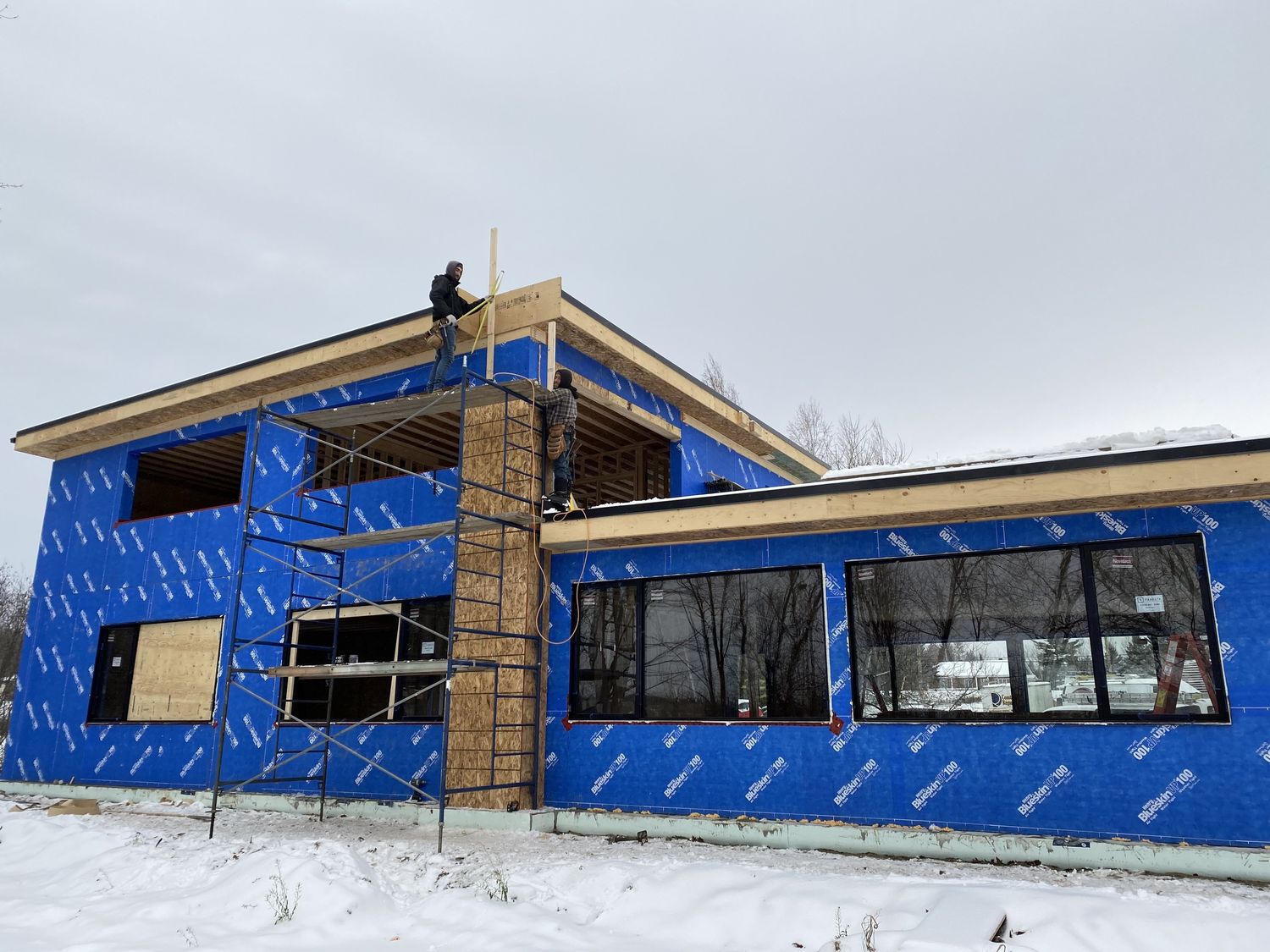 Wall Construction from a Single family homes project near Sherbrooke (Estrie) by Construction Latulippe