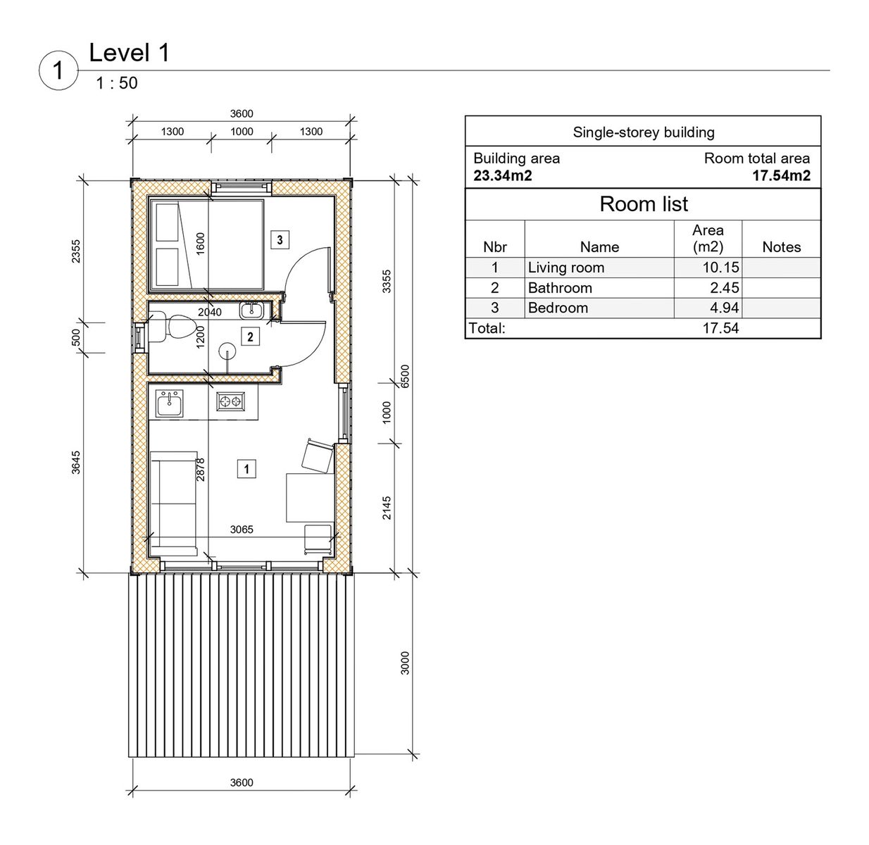 Floor Plan from a Accessory Dwelling Units (ADUs) project near Phoenix by Eldorado Global Service