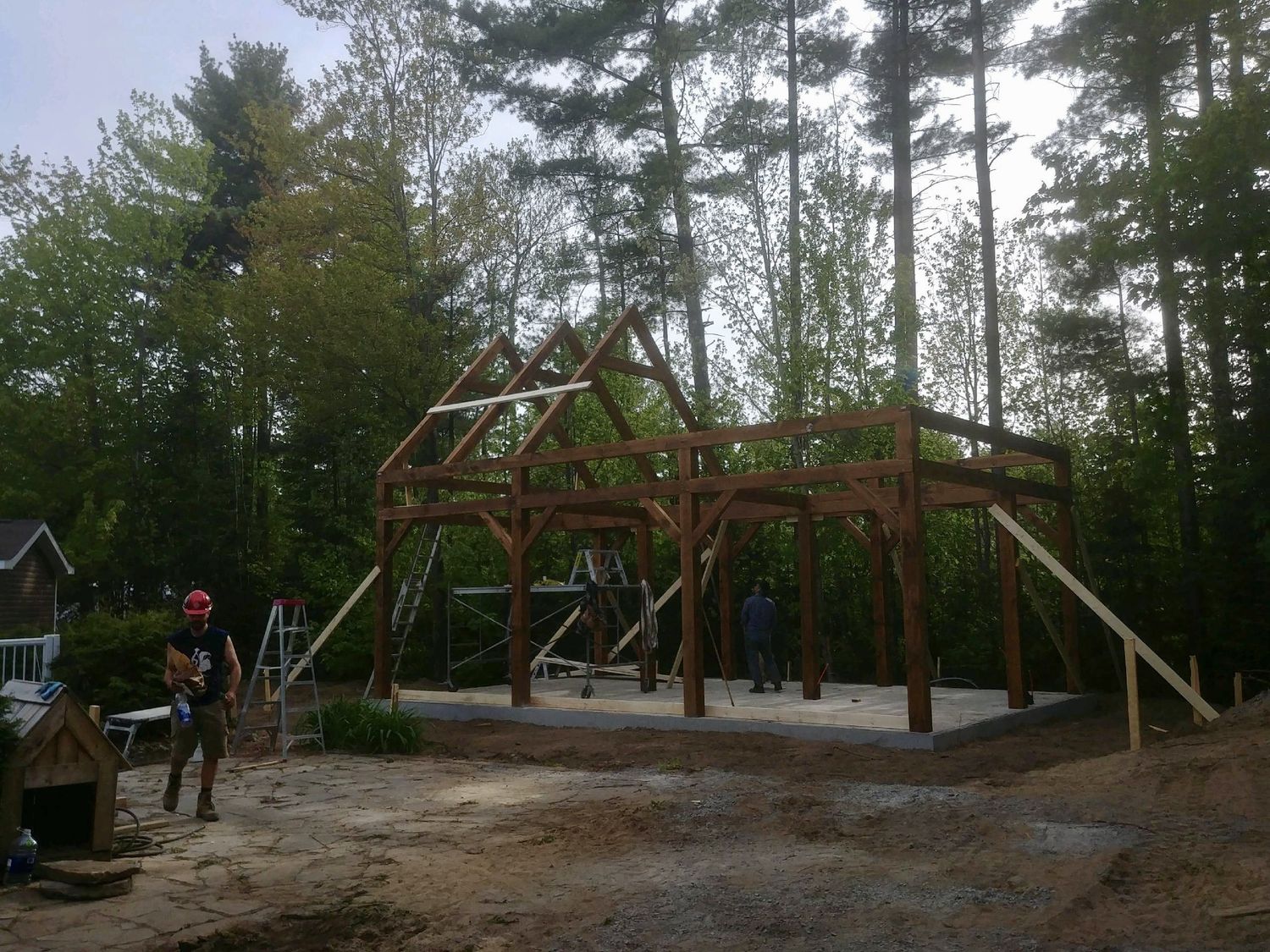 Construcción de exteriores de casas de un proyecto de tipo Unidades de vivienda accesorias (ADU) cerca de Montreal (Gran Montreal) por Delamain Construction