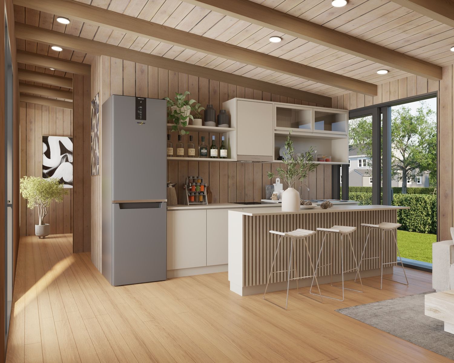 Renderizado en 3D de un proyecto de tipo Casas Prefabricadas y modulares cerca de Montreal (Gran Montreal) por PAKVILLE