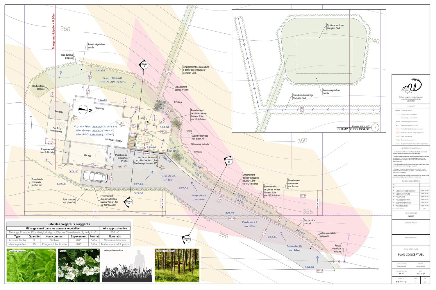 Landscaping Plan from a Landscaping project near Granby - Bromont - Cowansville by Melissa Langlois - Design paysager