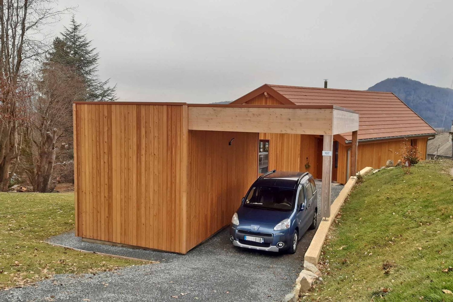 Garage & Shed from a Single family homes project near Isère (38) by Architecture Energie