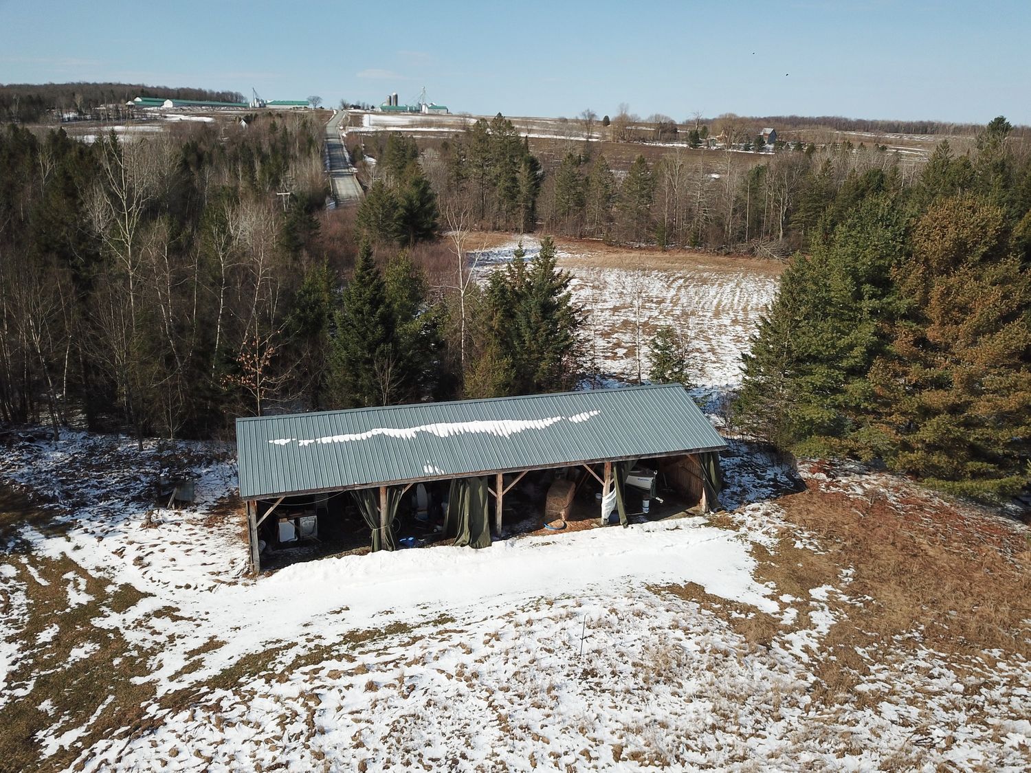Vue aérienne d'un projet de Maisons unifamiliales près de Sherbrooke (Estrie) de Claire Derome • courtière en immobilier résidentiel