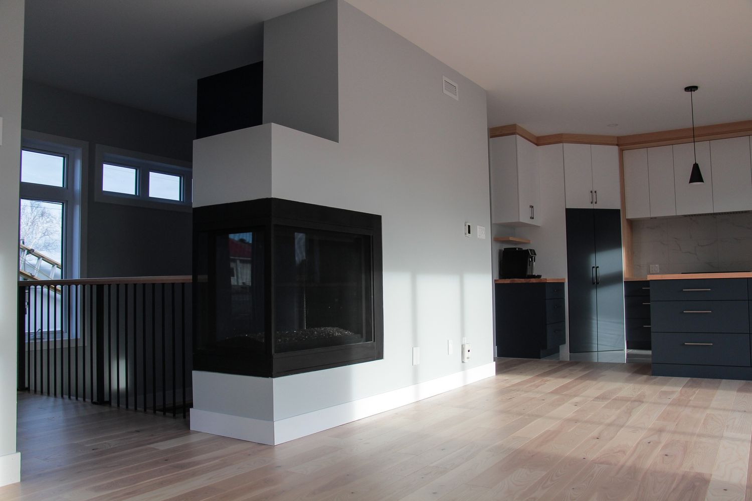 Living Room from a Single family homes project near Rimouski (Bas-Saint-Laurent) by Construction Norac