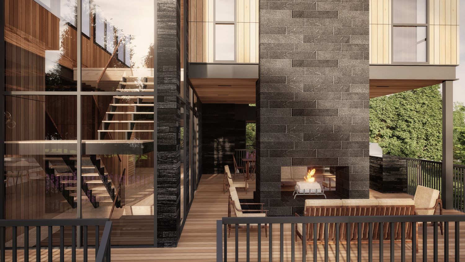 Rendu 3D d'un projet de Maisons unifamiliales près de Montréal/Laval/Longueuil (Grand Montréal) de Shannon Ross architecte