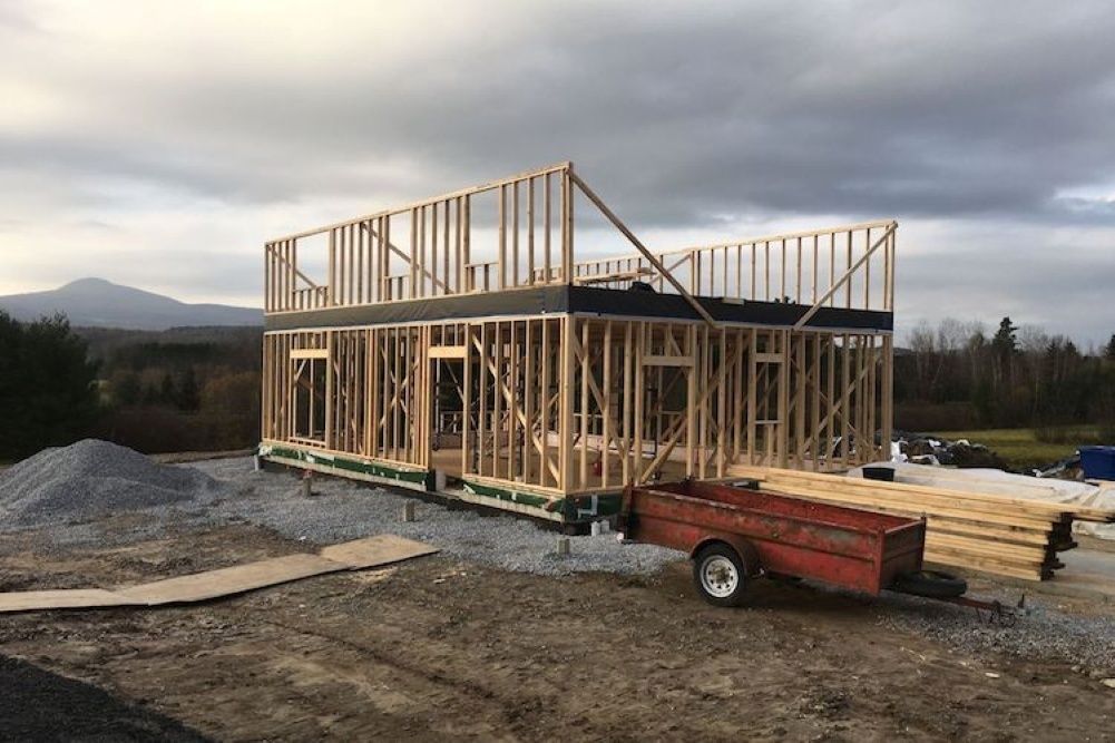 Wall Construction from a Single family homes project near Granby - Bromont - Cowansville by Rocket Construction