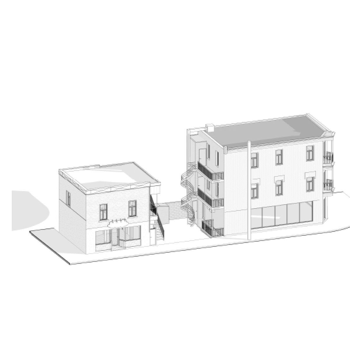 Diagram from a Second Floor Additions project near Montreal (Greater Montreal) by atelier vert forêt