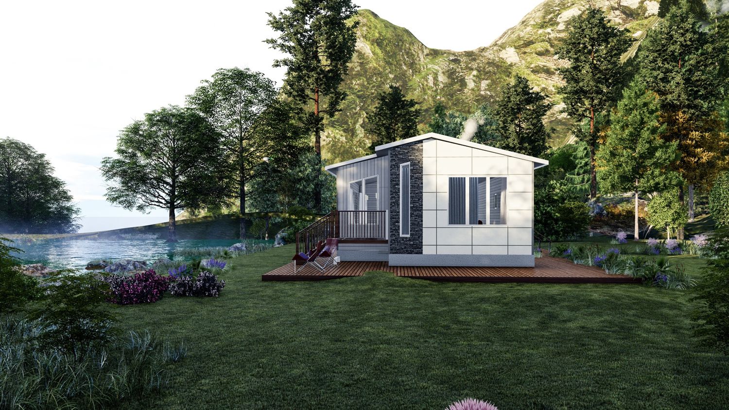 3D Rendering from a Prefab and Modular Houses project near Edmonton by MODSOLID